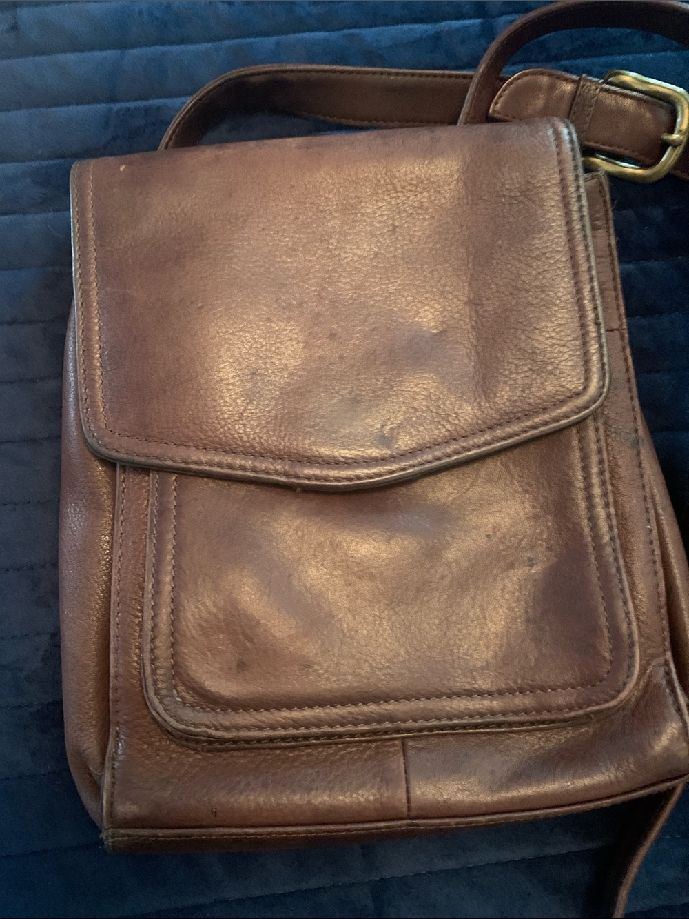 Fossil Brown Leather Messenger Crossbody